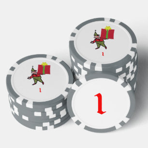 Lot De Jeton De Poker Elfe avec Red Box gris 1 puce de poker rayé