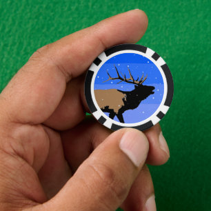 Lot De Jeton De Poker Elk bouillonnant en hiver - Art original de la fau