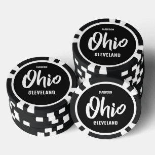 Lot De Jeton De Poker Emplacement personnalisé, nom et couleur Ohio