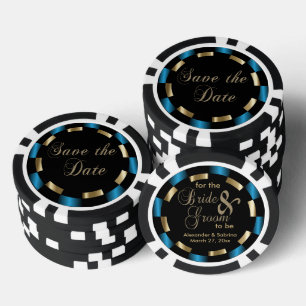 Lot De Jeton De Poker Enregistrer la date pour la mariée et la chambre -