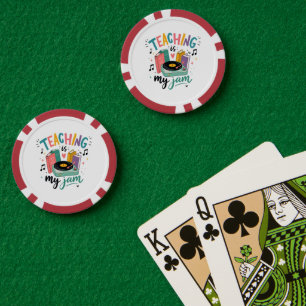 Lot De Jeton De Poker Enseignement Rétro Est Mon Jam Disque Vinyle Ensei