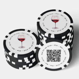 Lot De Jeton De Poker Entreprise Événement QR Code Billet vin rouge