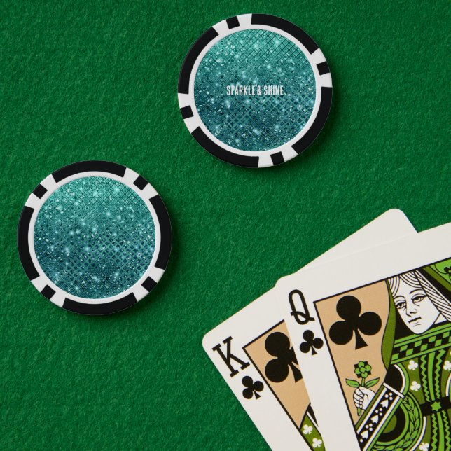 Lot De Jeton De Poker Éperche verte Turquoise Aqua (Table de poker (double))