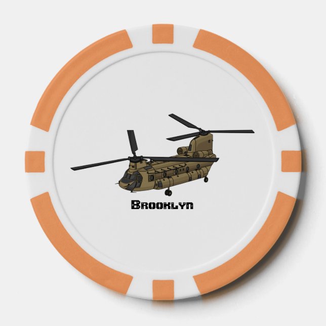 Lot De Jeton De Poker Exemple d'hélicoptère militaire Chinook (Recto)