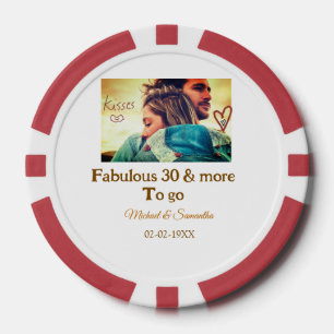 Lot De Jeton De Poker Fabuleux 30 ans anniversaire ajouter le nom date p