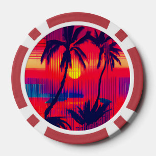Lot De Jeton De Poker Fantaisie d'évasion tropicale