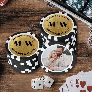 Lot De Jeton De Poker Faveur de mariage Photo Or