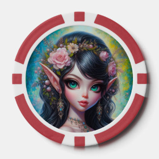 Lot De Jeton De Poker Femme Elfe Fantastique