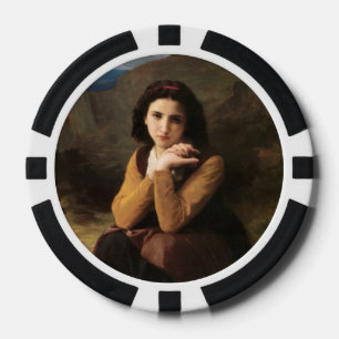 Lot De Jeton De Poker Femme Mignonne de Jeune Femme par Bouguereau