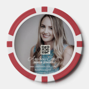 Lot De Jeton De Poker Femme patronne d'entreprise ajouter photo nom q r