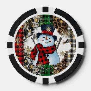Lot De Jeton De Poker Festin Happy Snowman Poker Chips - Holiday Casino