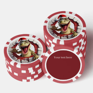 Lot De Jeton De Poker Festive Noël 3ème dinosaure ajouter un texte