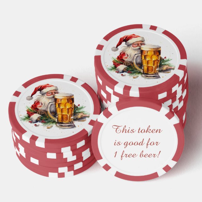 Lot De Jeton De Poker Festive Noël bière boisson gratuite (Empiler)