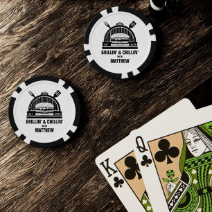 Lot De Jeton De Poker Fête de Bachelor Grillades & Détente au Barbecue 