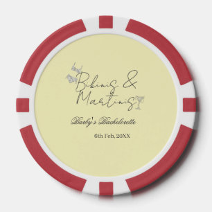 Lot De Jeton De Poker Fête de bachelorette Bikins & Martinis jaune rétro