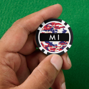 Lot De Jeton De Poker Fête de l'Indépendance Camouflage Votre nom Person