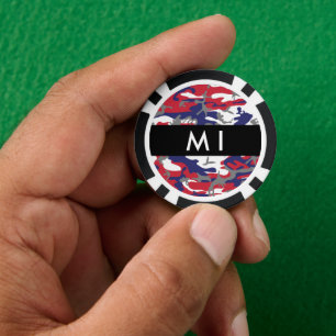 Lot De Jeton De Poker Fête de l'Indépendance Camouflage Votre nom Person