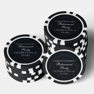 Lot De Jeton De Poker Fête de retraite sur mesure chic or noir