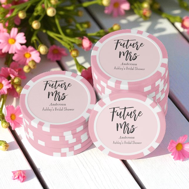 Lot De Jeton De Poker Fête des mariées Futur Mme Blush Pink (Créateur téléchargé)