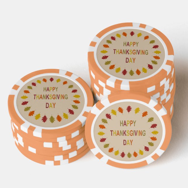 Lot De Jeton De Poker Feuilles de chêne de Thanksgiving (Empiler)