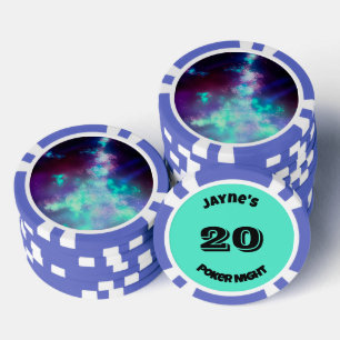 Lot De Jeton De Poker Feux Neon de nom personnalisé