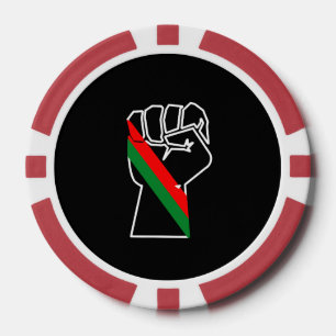 Lot De Jeton De Poker fierté noire drapeau rouge vert poing panafricain 