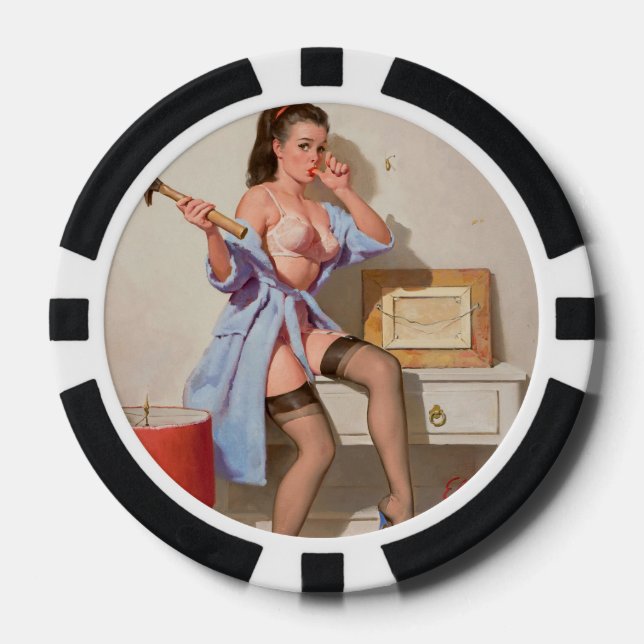Lot De Jeton De Poker Fille à ongle mal-up (Recto)