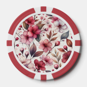 Lot De Jeton De Poker Fleur de cerise