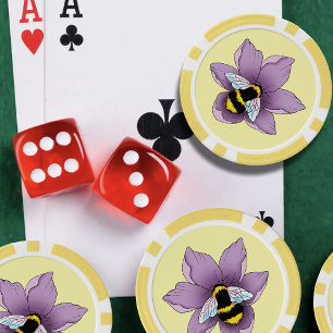 Lot De Jeton De Poker Fleurs de lavande de bourdon Jaune
