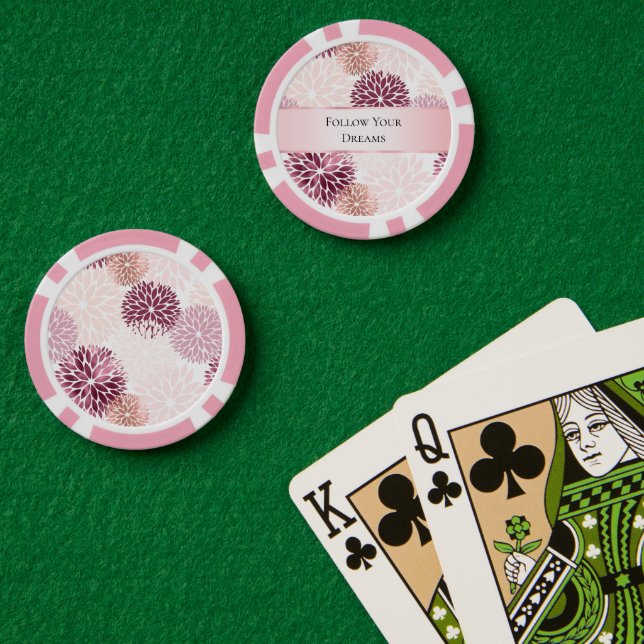 Lot De Jeton De Poker Flore rose Chic élégant (Table de poker (double))