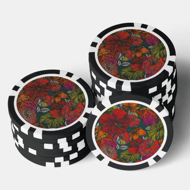 Lot De Jeton De Poker Flower Medley (Empiler)