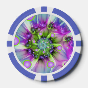 Lot De Jeton De Poker Formes arrondies de spirale colorées Art fractal A
