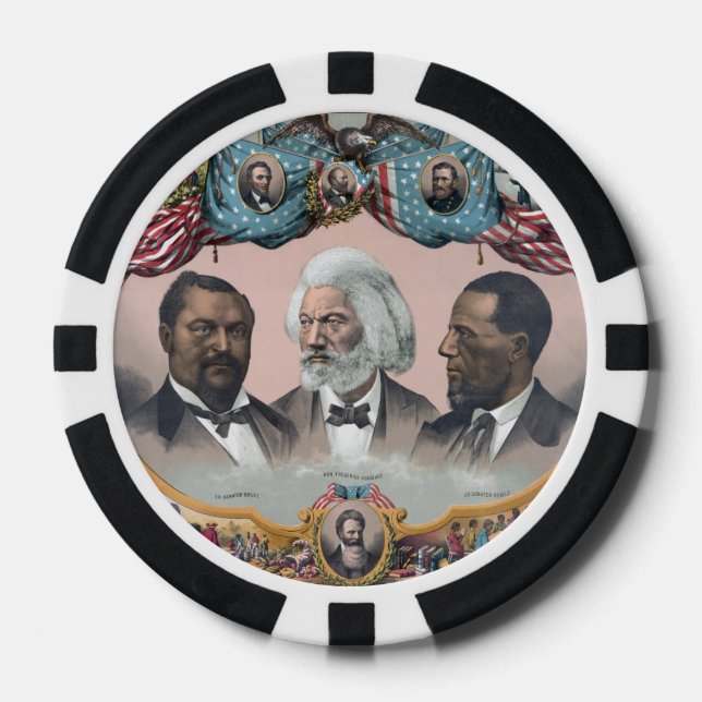 Lot De Jeton De Poker Fr3d3rick Bailey Douglass avec Black Abolitionnist (Recto)