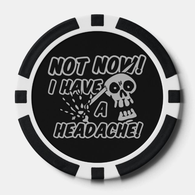 Lot De Jeton De Poker Funny Headache Crâne puces de poker (Recto)