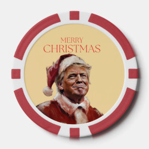 Lot De Jeton De Poker Funny Trump Santa Claus Carte de Noël