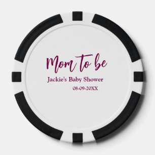 Lot De Jeton De Poker Futur maman baby shower nom date rose simple minim