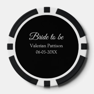 Lot De Jeton De Poker futurelle nom date noir blanc shower de mariage no