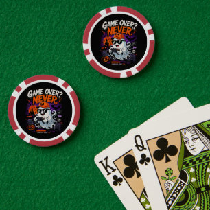 Lot De Jeton De Poker Game Over Jamais Drôle Gamer Fantôme Halloween