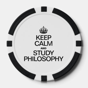 LOT DE JETON DE POKER GARDER LE CALME ET ÉTUDIER LA PHILOSOPHIE
