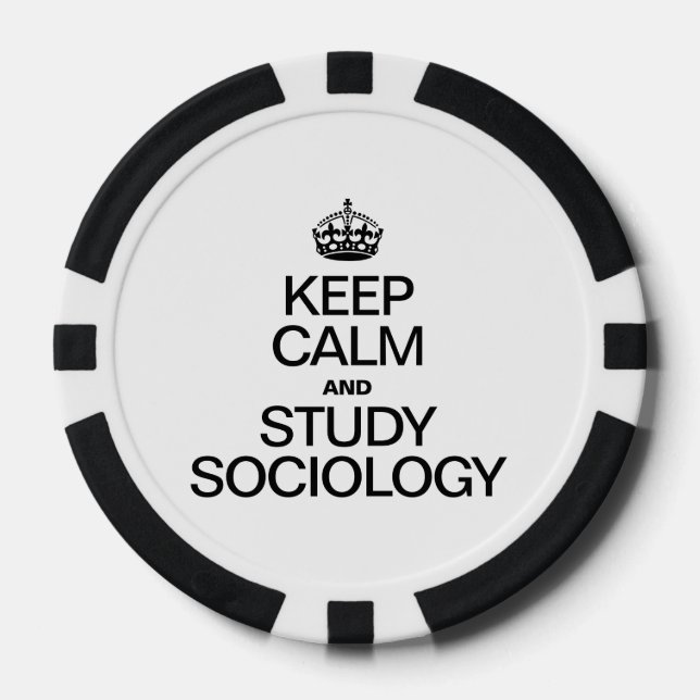 LOT DE JETON DE POKER GARDER LE CALME ET ÉTUDIER LA SOCIOLOGIE (Recto)