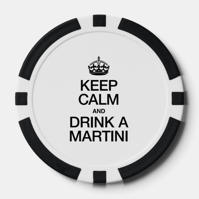 LOT DE JETON DE POKER GARDEZ LE CALME ET BOIRE UN MARTINI (Recto)