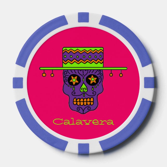 Lot De Jeton De Poker Gaucho Sugar Crâne (Recto)