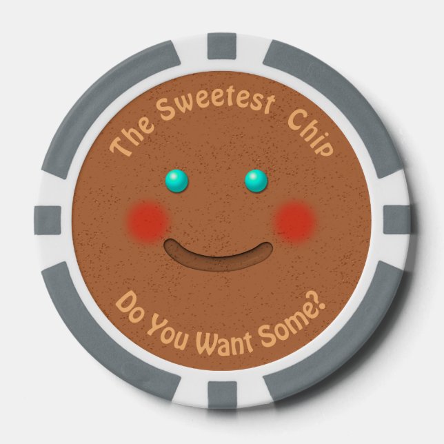 Lot De Jeton De Poker Gingerpain souriant Cookie (Recto)