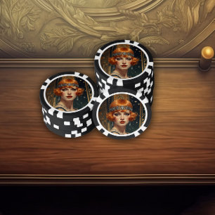 Lot De Jeton De Poker Glamour du Gatsby doré
