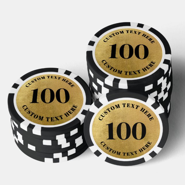Lot De Jeton De Poker Gold 100 Numbered (Empiler)