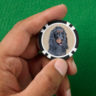 Lot De Jeton De Poker Gordon Setter Peinture - Joli art original chien