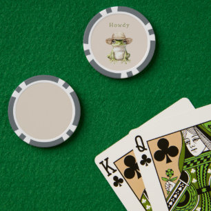 Lot De Jeton De Poker Grenouille verte avec chapeau
