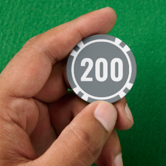 Lot De Jeton De Poker Gris de base, blanc, numéro gras