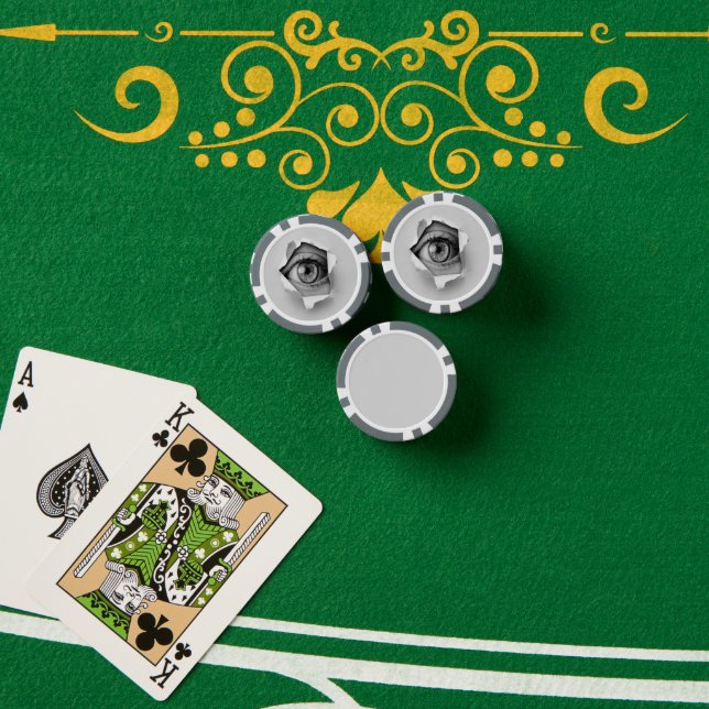 Lot De Jeton De Poker Gris du trou du regard (Table de poker (pile))
