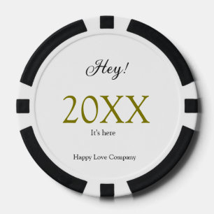 Lot De Jeton De Poker Hé, c'est la nouvelle année, ajoutez une année, or